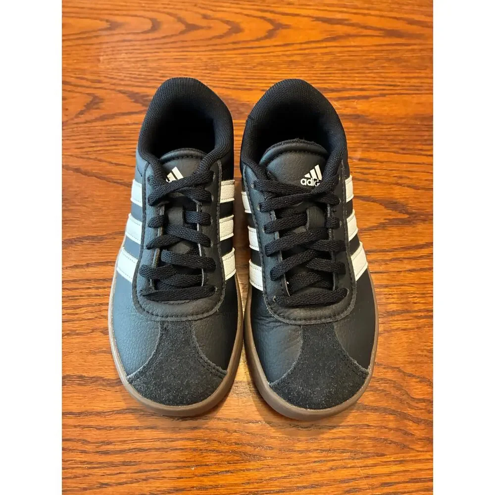 Adidas VL Court 3.0 Black Gum Sole Kids Size 11